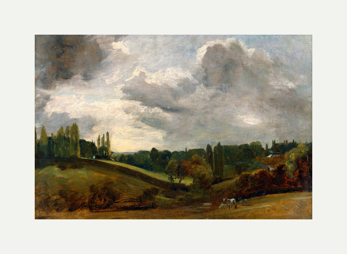 John Constable Print, East Bergholt (ca with an off-white border for rolled canvas