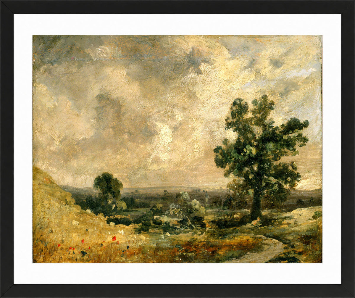 John Constable Print, English Landscape in a black frame