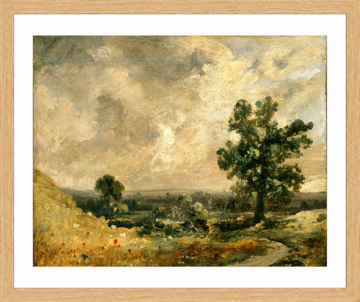 John Constable Print, English Landscape in an oak frame