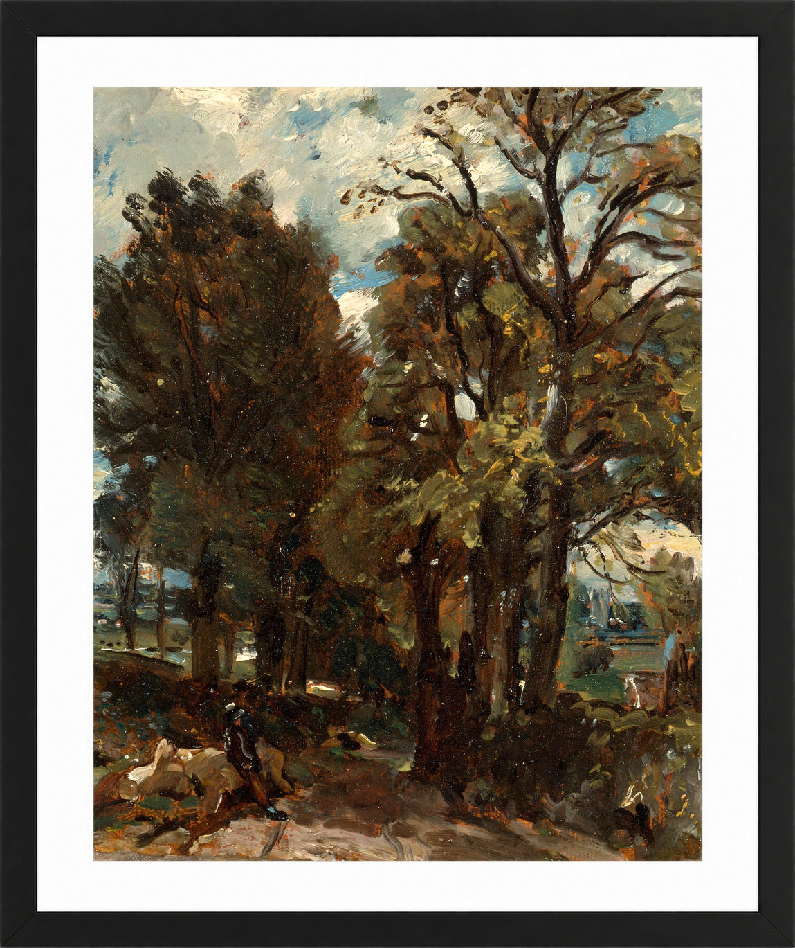 John Constable Print, Fen Lane, East Bergholt (ca in a black frame