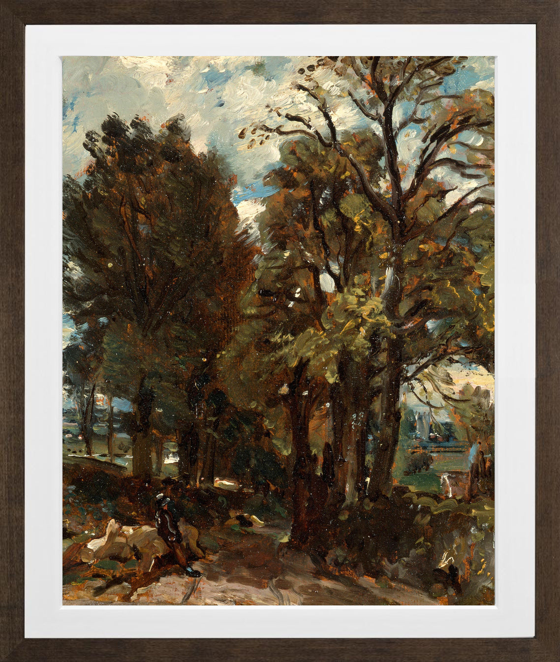 John Constable Print, Fen Lane, East Bergholt (ca in a brown frame