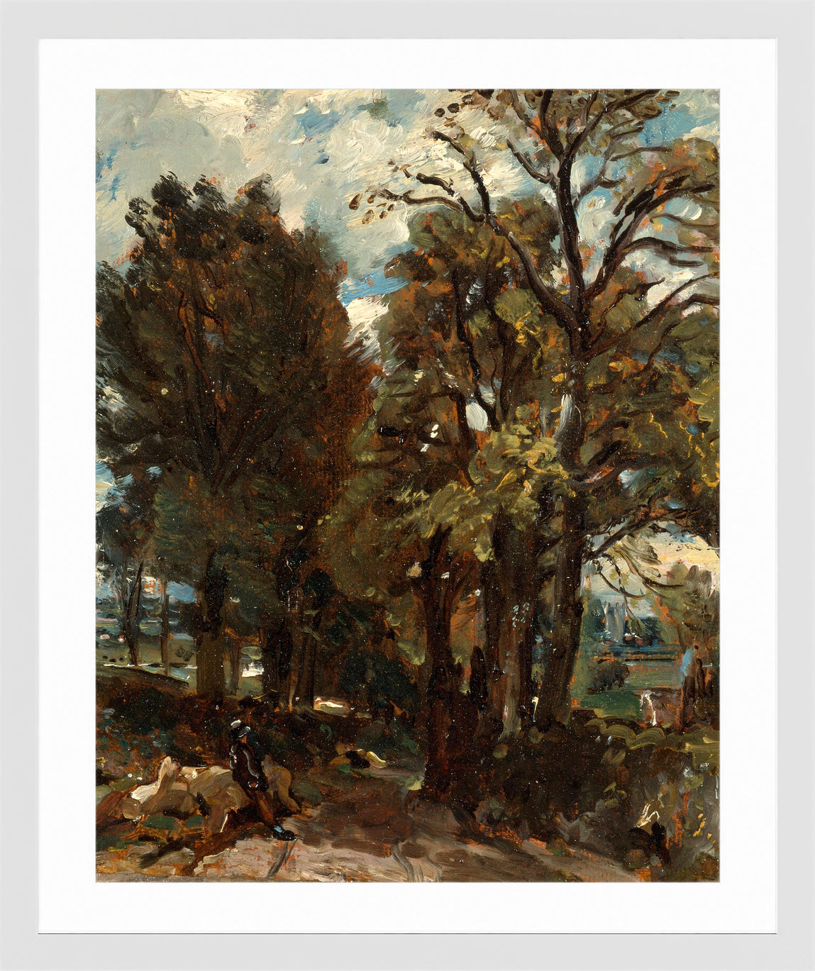 John Constable Print, Fen Lane, East Bergholt (ca in a white frame