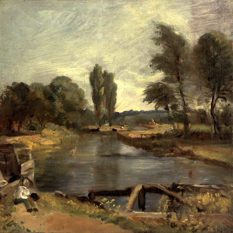 John Constable Print, Flatford Lock (1810-1811) as an unframed print