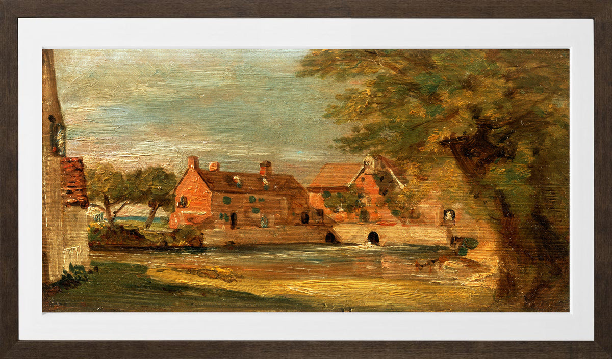 John Constable Print, Flatford Mill (1810-1811) in a brown frame