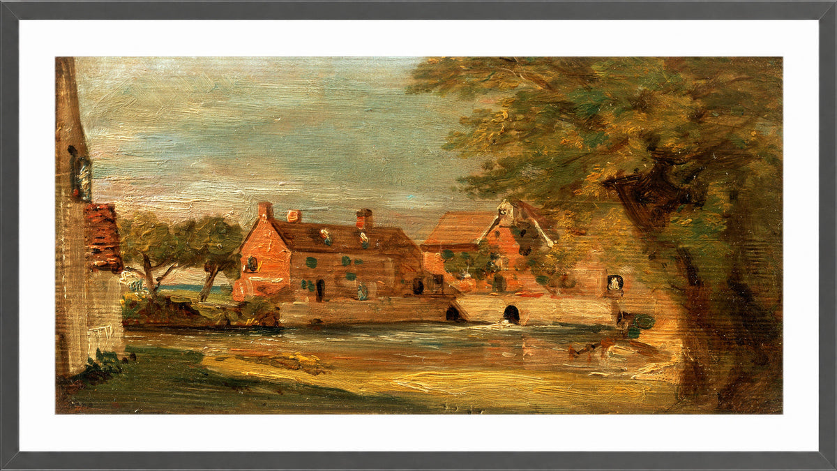 John Constable Print, Flatford Mill (1810-1811) in a dark grey frame