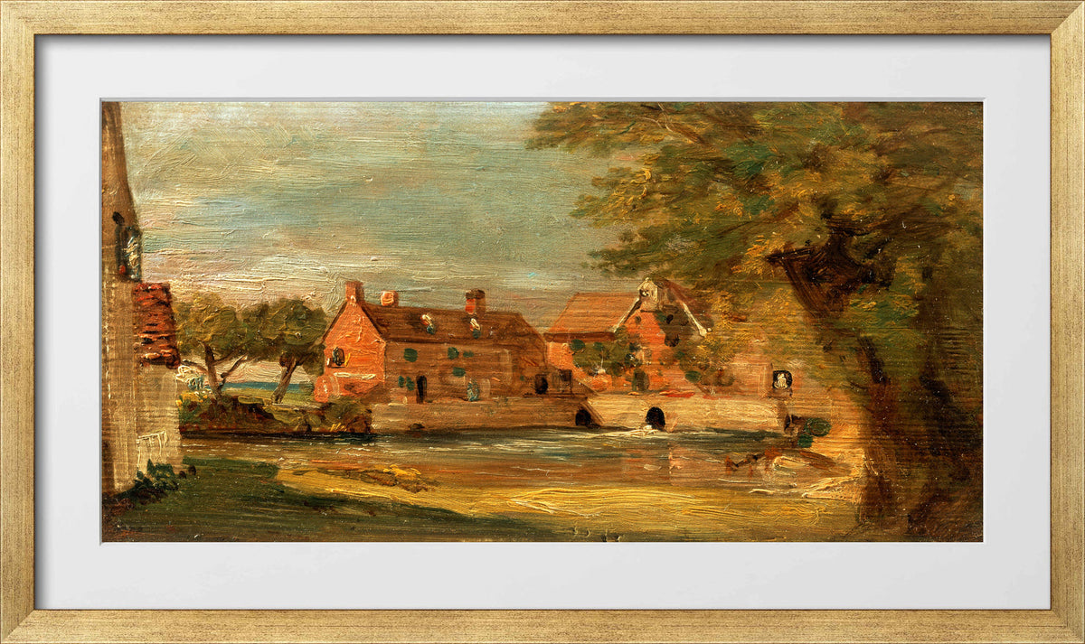 John Constable Print, Flatford Mill (1810-1811) in a gold frame