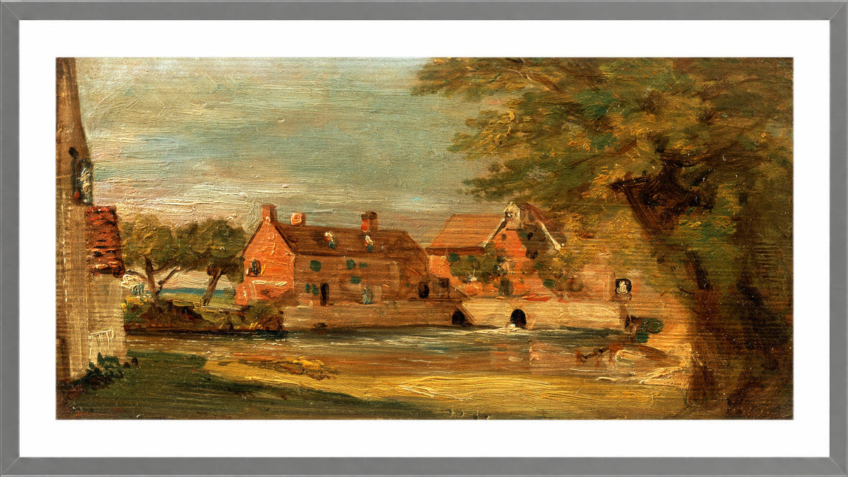 John Constable Print, Flatford Mill (1810-1811) in a light grey frame