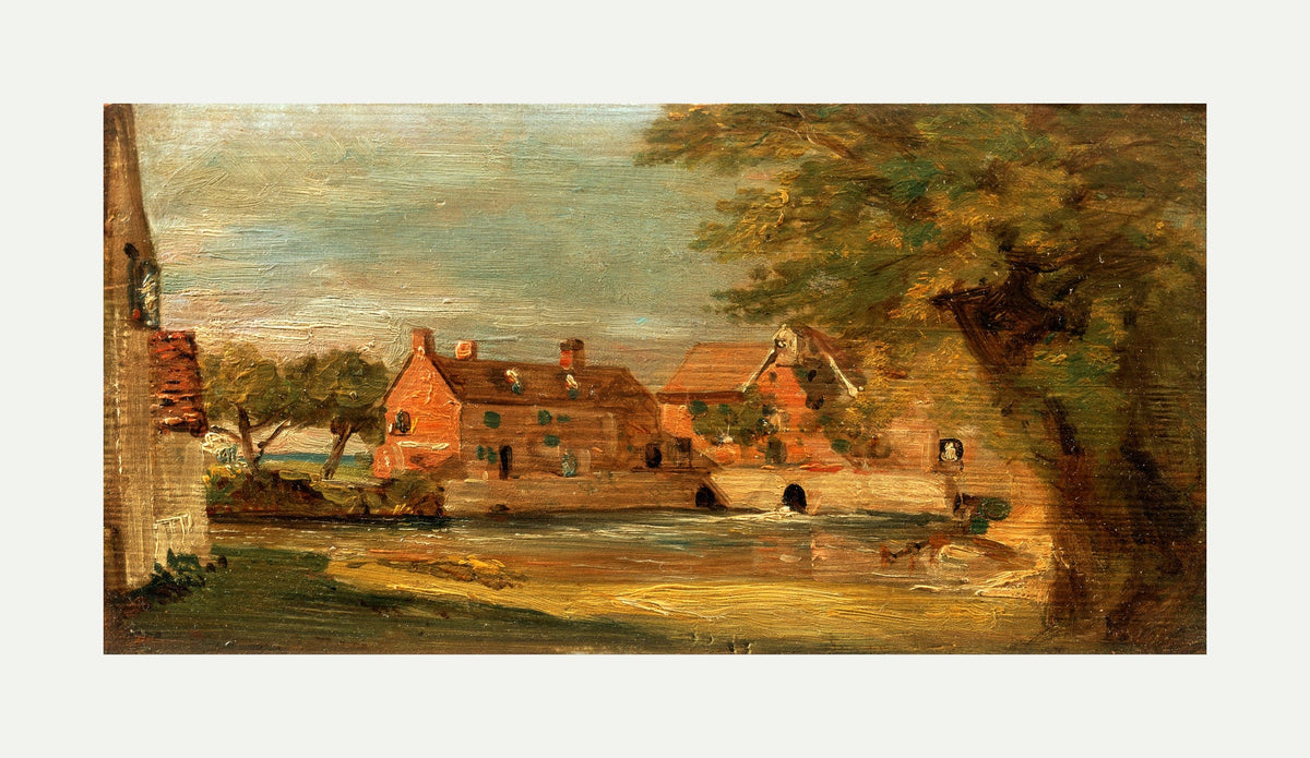 John Constable Print, Flatford Mill (1810-1811) with an off-white border for rolled canvas