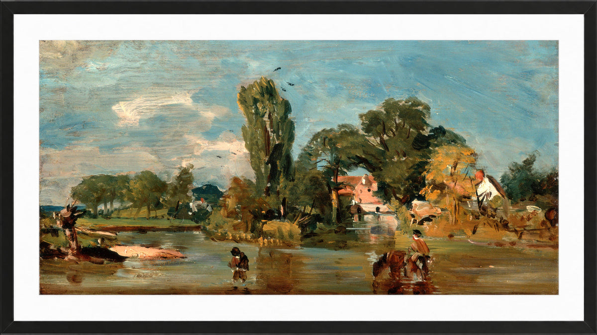 John Constable Print, Flatford Mill in a black frame