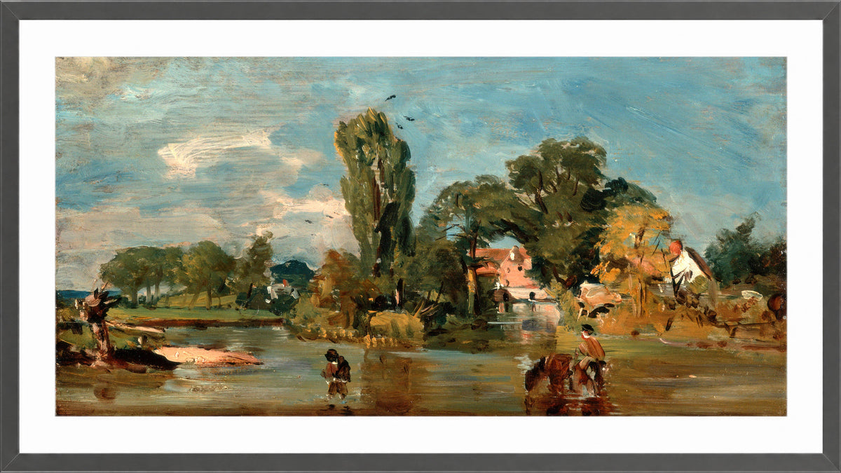 John Constable Print, Flatford Mill in a dark grey frame