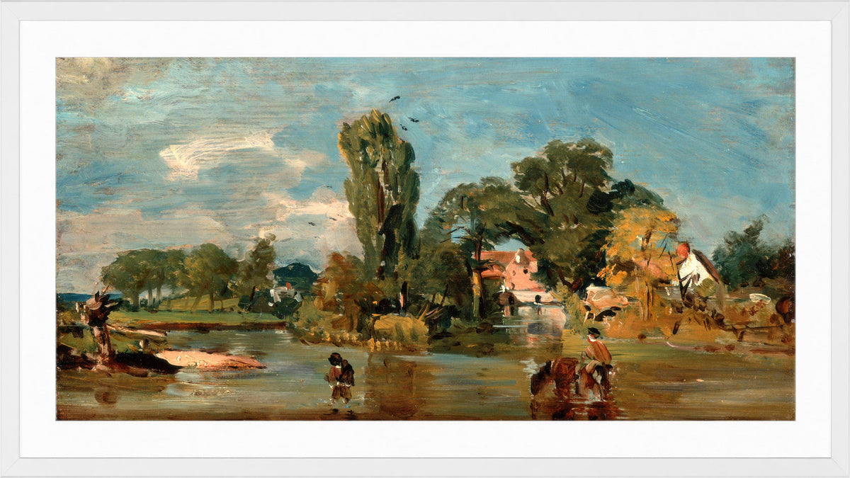 John Constable Print, Flatford Mill in a white frame