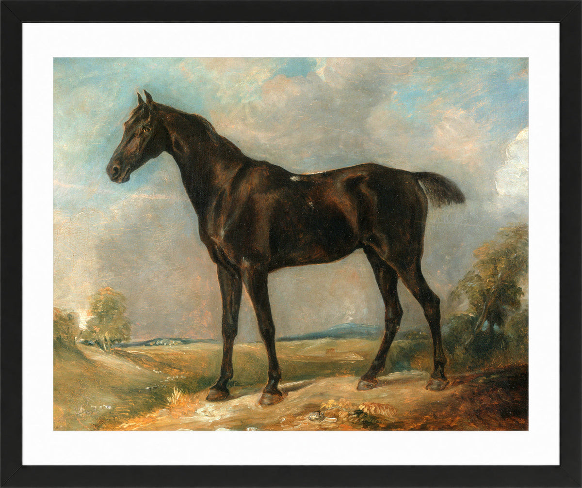John Constable Print, Golding Constable’s Black Riding-Horse in a black frame
