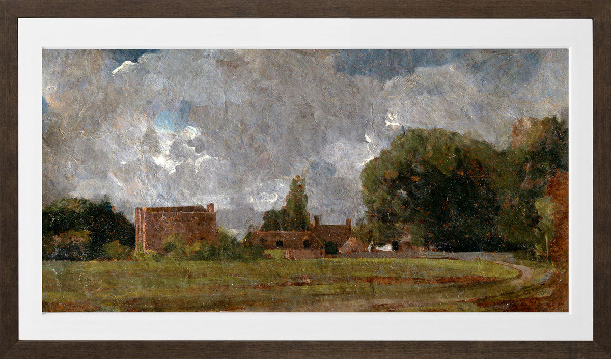 John Constable Print, Golding Constable’s House, East Bergholt; the Artist’s birthplace (1809) in a brown frame