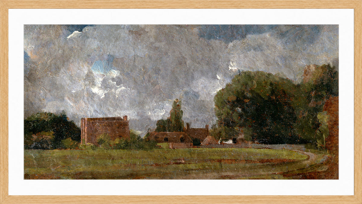 John Constable Print, Golding Constable’s House, East Bergholt; the Artist’s birthplace (1809) in an oak frame