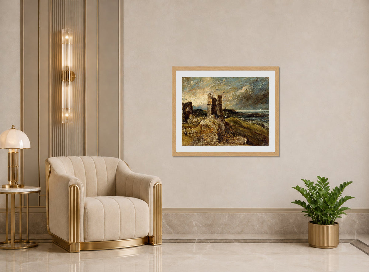 John Constable Print, Hadleigh Castle (1828-1829) displayed in an Art Deco interior