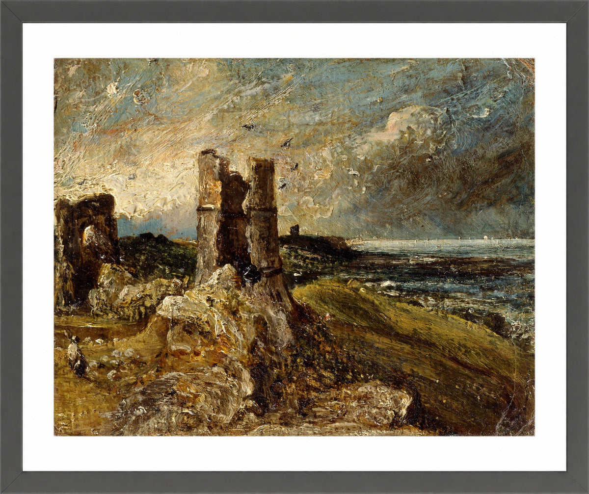 John Constable Print, Hadleigh Castle (1828-1829) in a dark grey frame