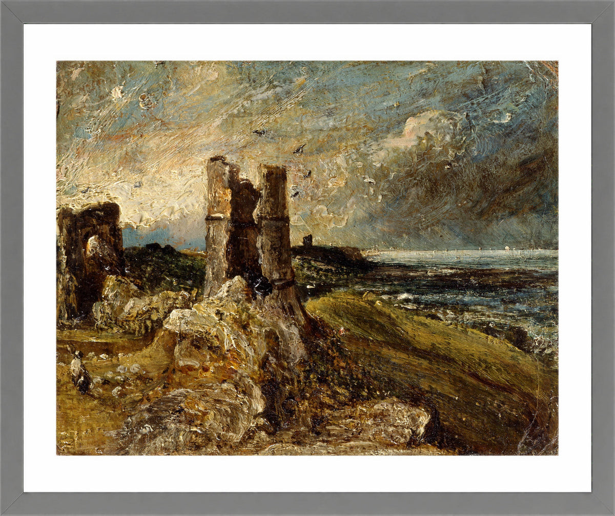John Constable Print, Hadleigh Castle (1828-1829) in a light grey frame