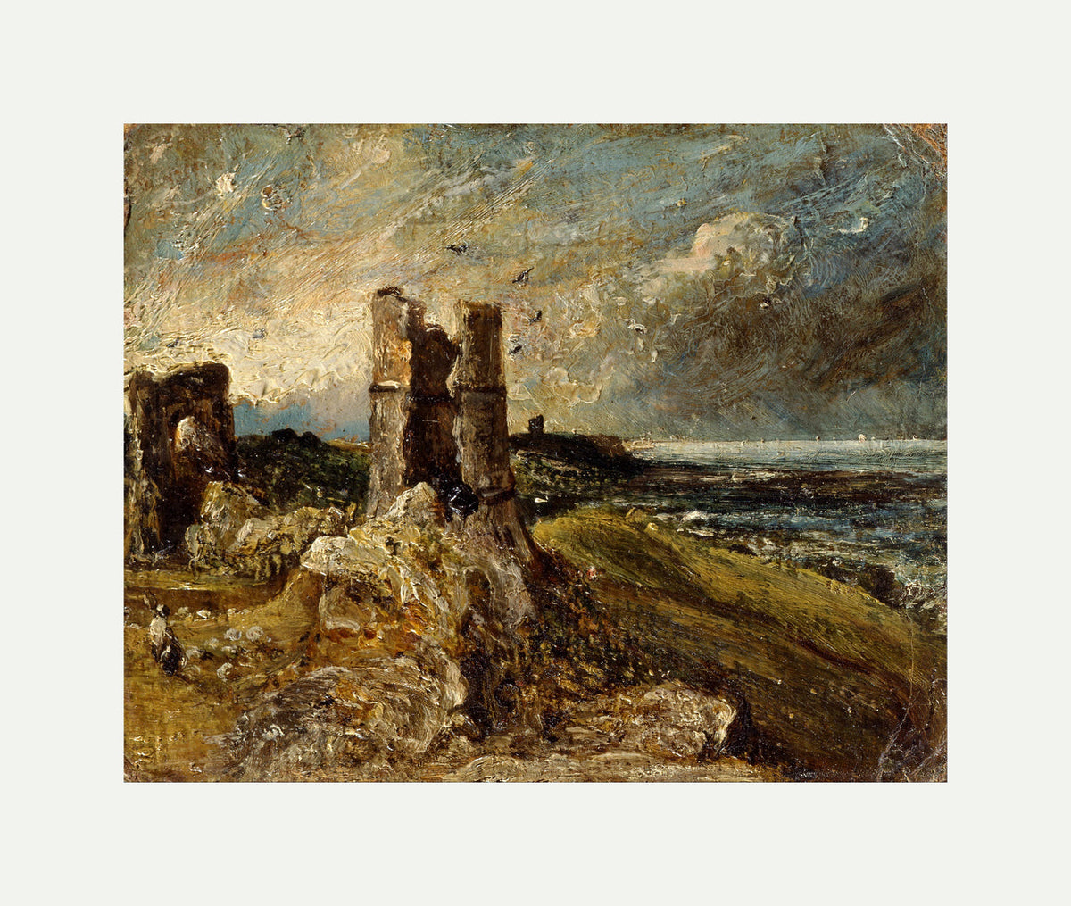 John Constable Print, Hadleigh Castle (1828-1829) with an off-white border for rolled canvas