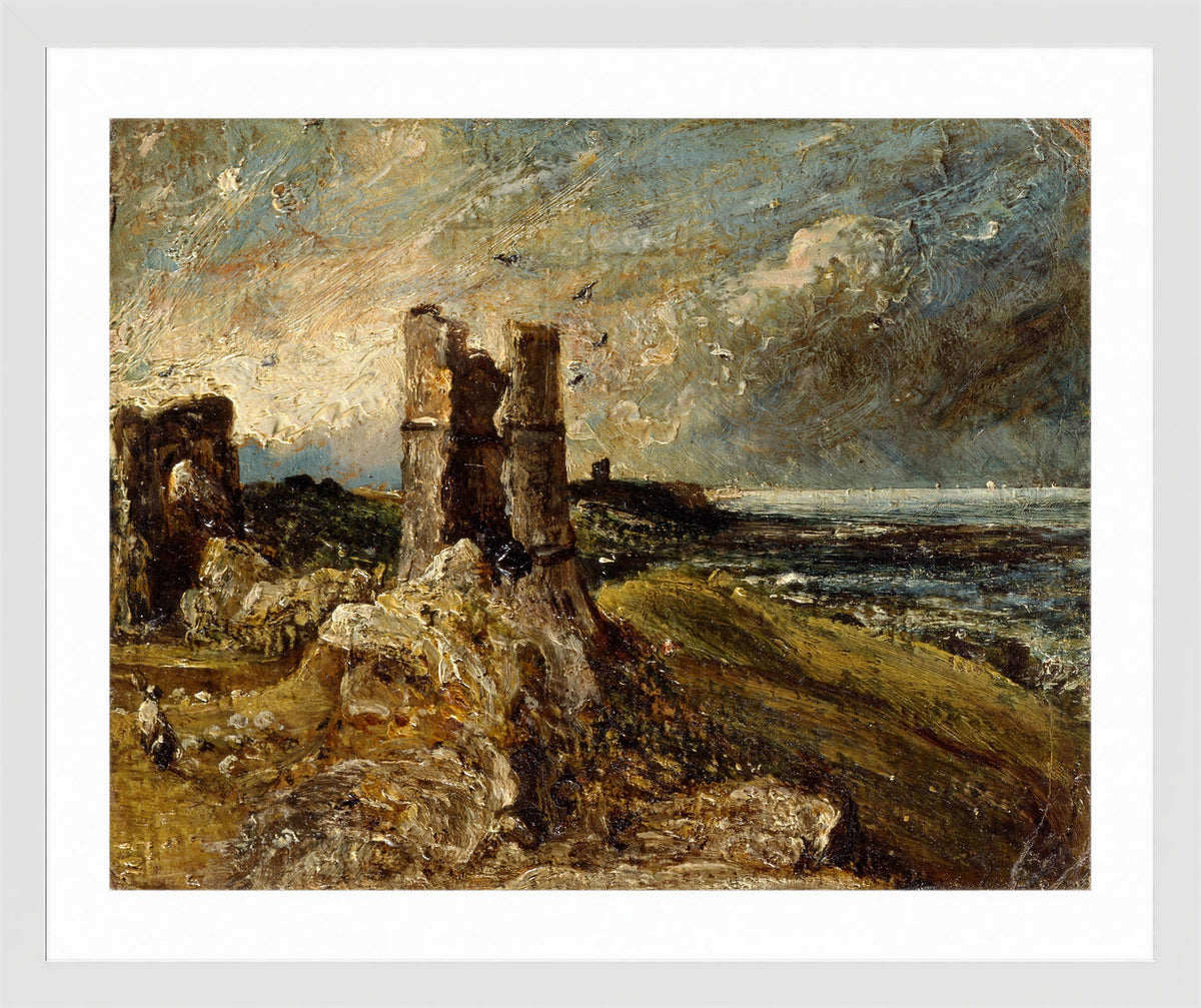 John Constable Print, Hadleigh Castle (1828-1829) in a white frame