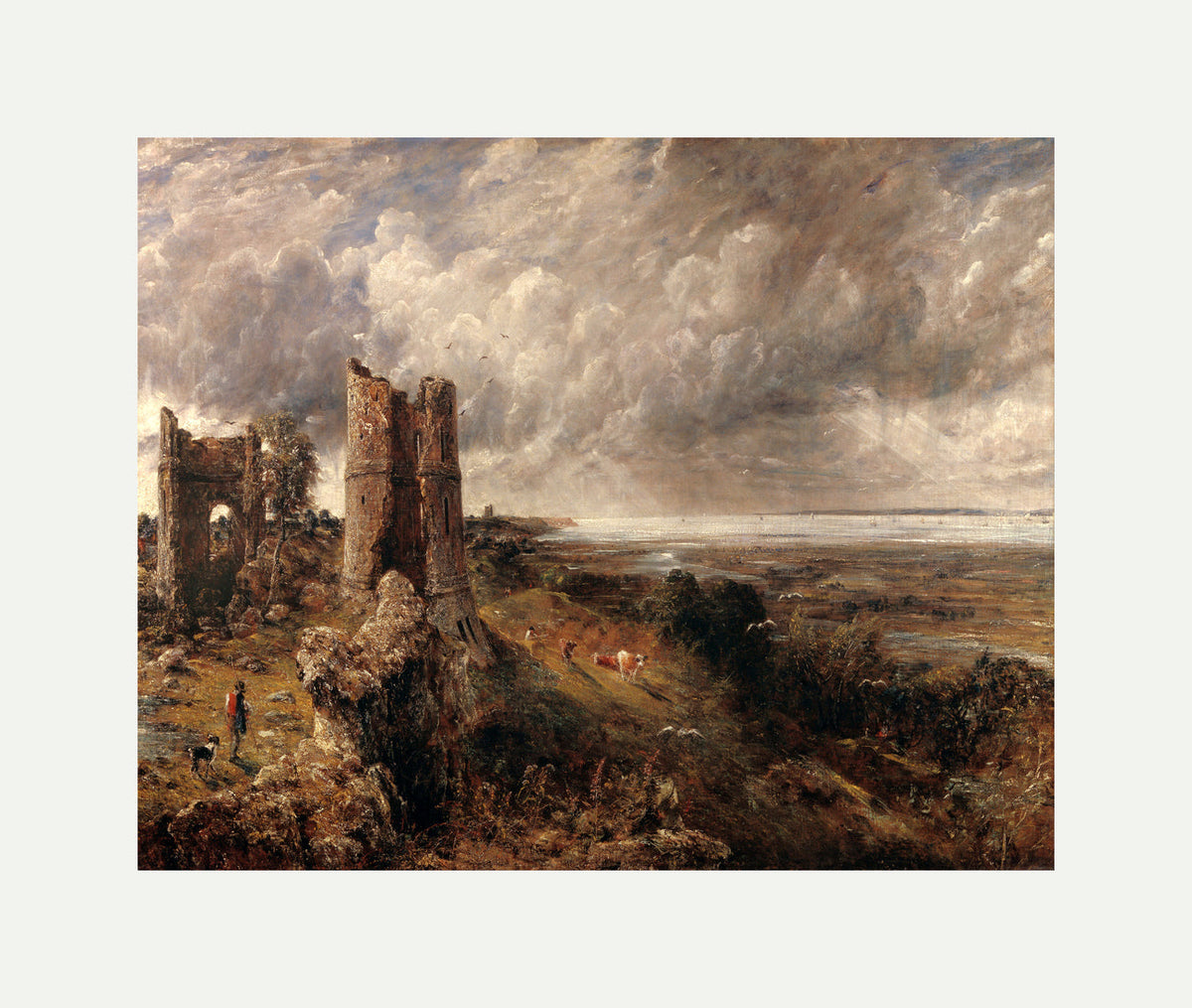 John Constable Print, Hadleigh Castle, The Mouth of the Thames–Morning after a Stormy Night (1829) with an off-white border for rolled canvas