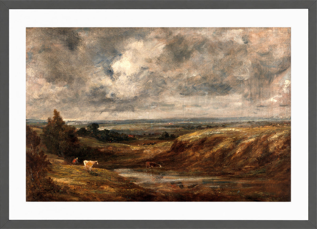 John Constable Print, Hampstead Heath (1825-1830) in a dark grey frame
