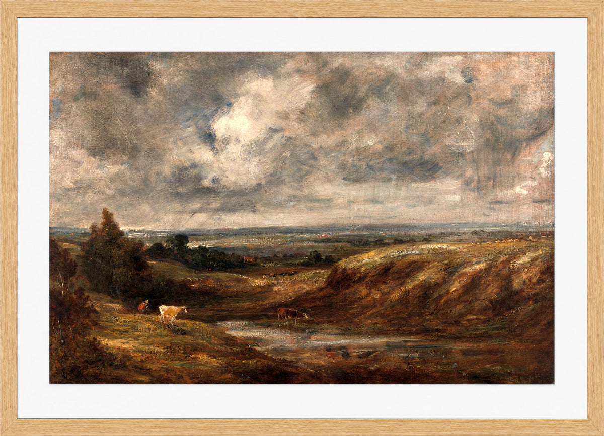 John Constable Print, Hampstead Heath (1825-1830) in an oak frame