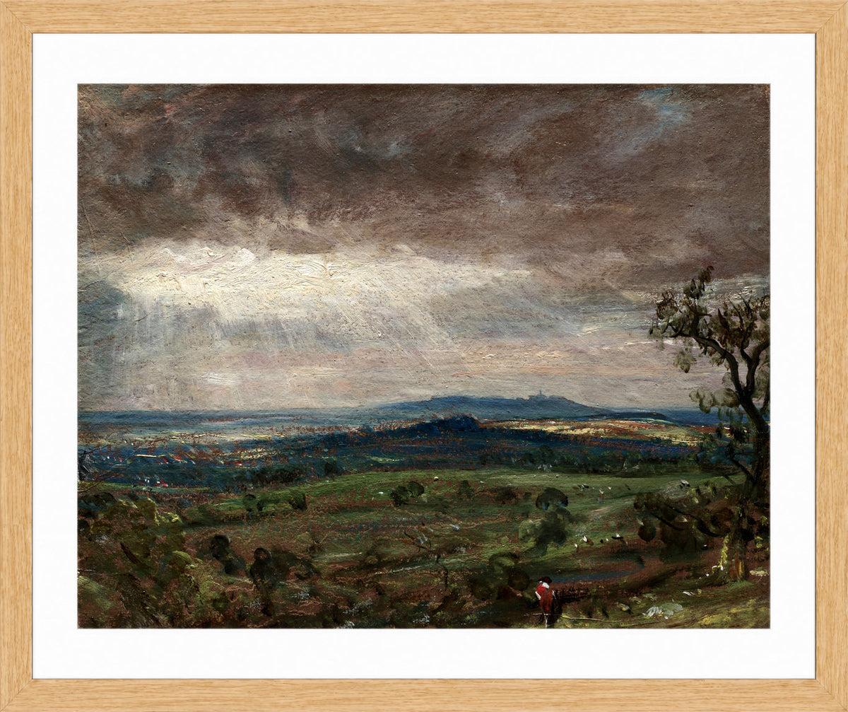 John Constable Print, Hampstead Heath, Looking Toward Harrow (1821-1822) in an oak frame