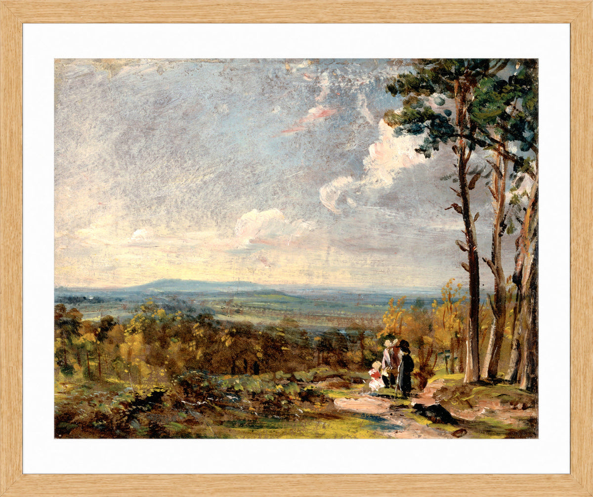 John Constable Print, Hampstead Heath Looking Towards Harrow (1821) in an oak frame