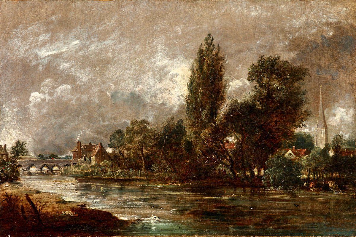 John Constable Print, Harnham Bridge, Salisbury (1821) as an unframed print