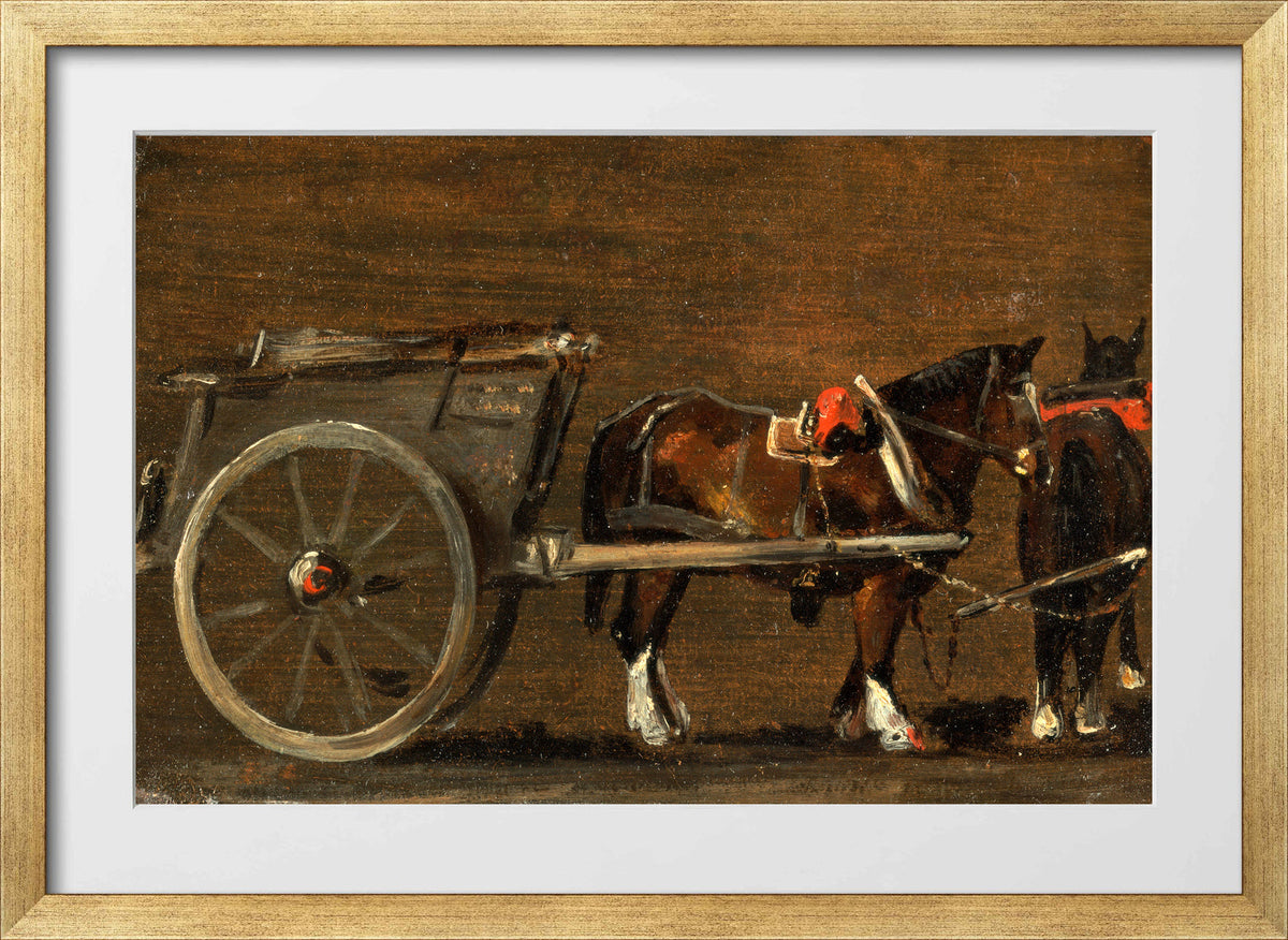 John Constable Print, Horse and Cart (ca in a gold frame