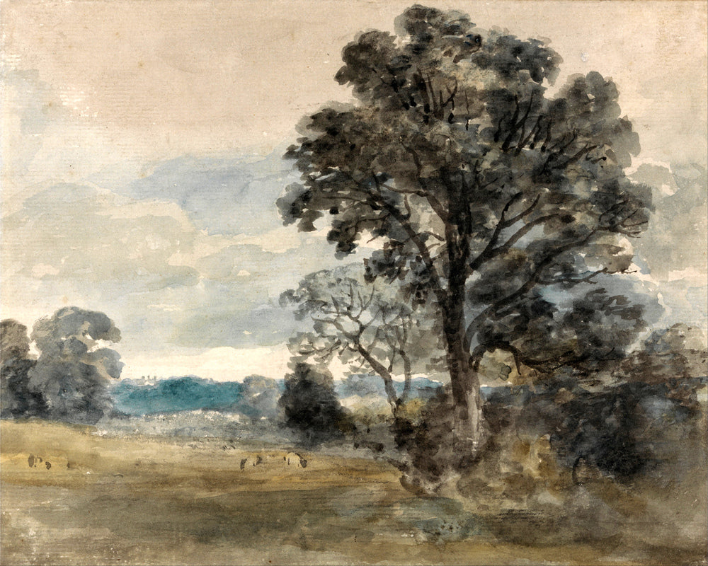 John Constable Print, Landscape at East Bergholt as an unframed print