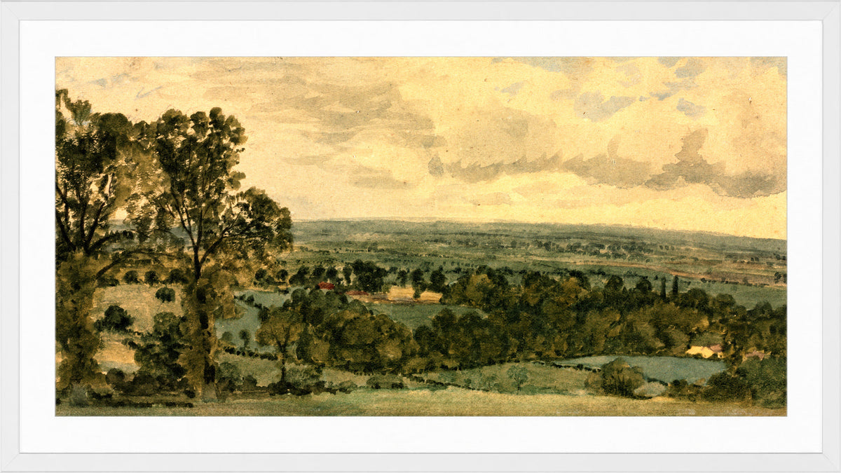John Constable Print, Landscape (c in a white frame