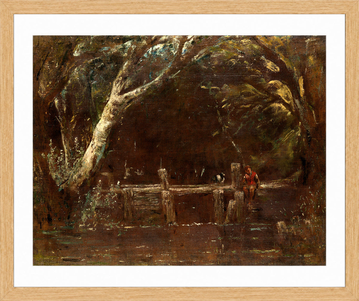John Constable Print, Landscape (The Lock) (1820-25) in an oak frame