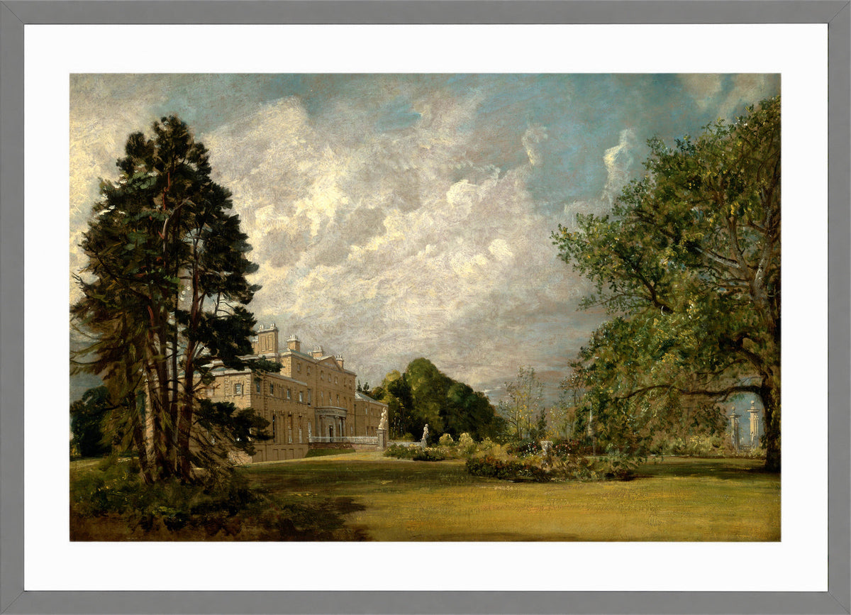 John Constable Print, Malvern Hall, Warwickshire (1820 - 1821) in a light grey frame