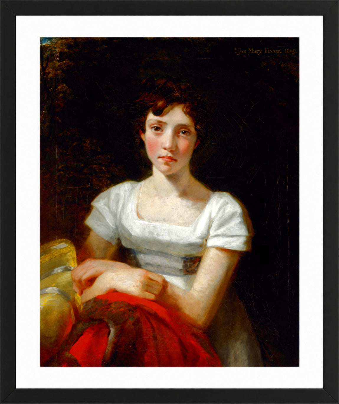 John Constable Print, Mary Freer (1809) in a black frame