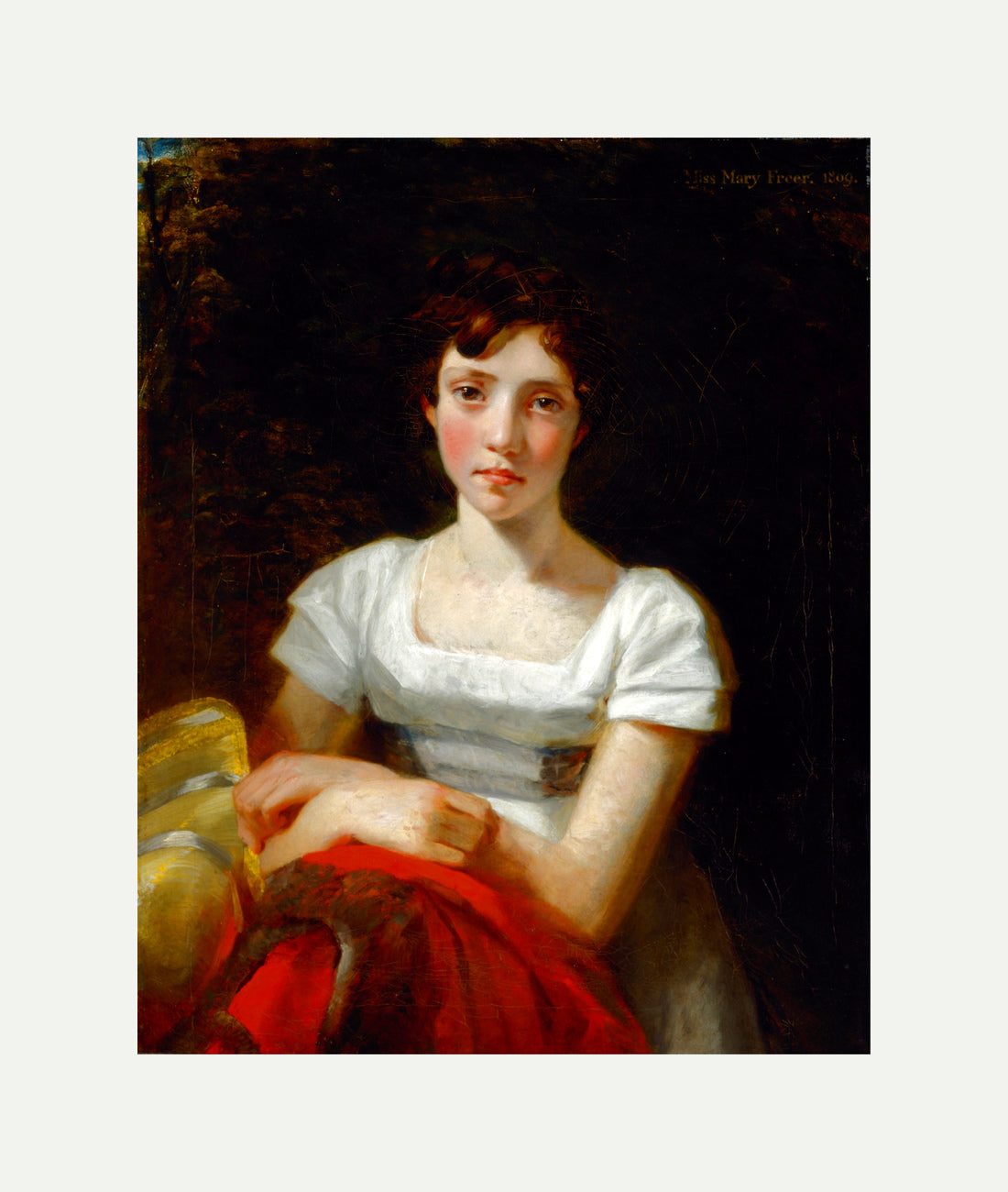 John Constable Print, Mary Freer (1809) with an off-white border for rolled canvas