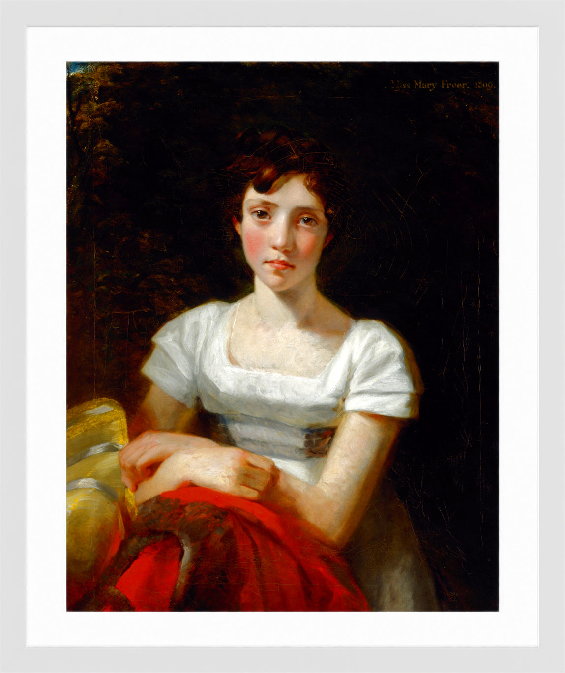 John Constable Print, Mary Freer (1809) in a white frame