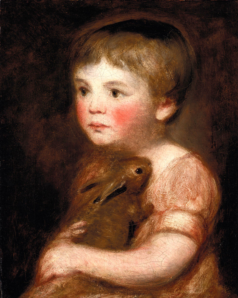 John Constable Print, Miss Lewis with a rabbit as an unframed print