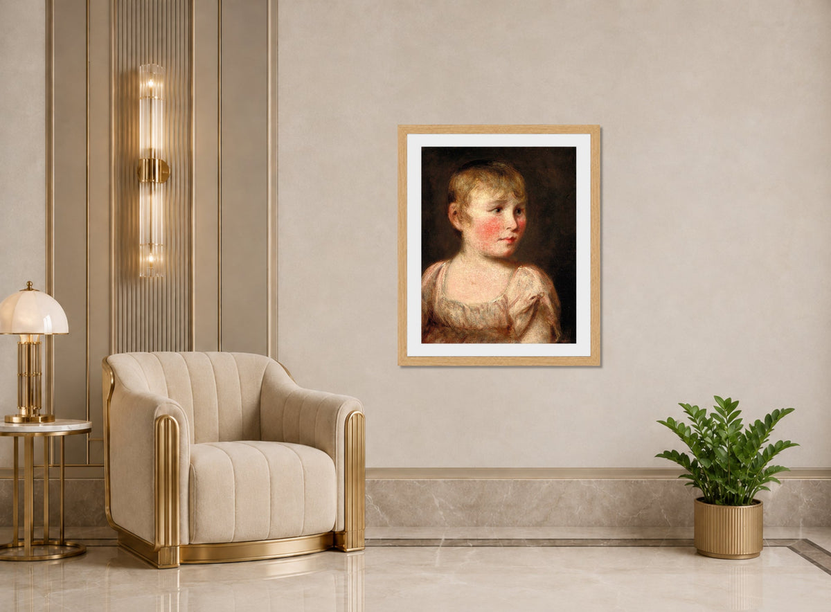 John Constable Print, Portrait of Eliza Lewis displayed in an Art Deco interior