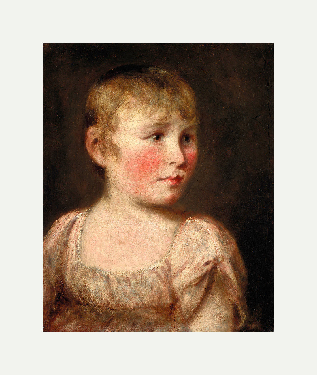 John Constable Print, Portrait of Eliza Lewis with an off-white border for rolled canvas