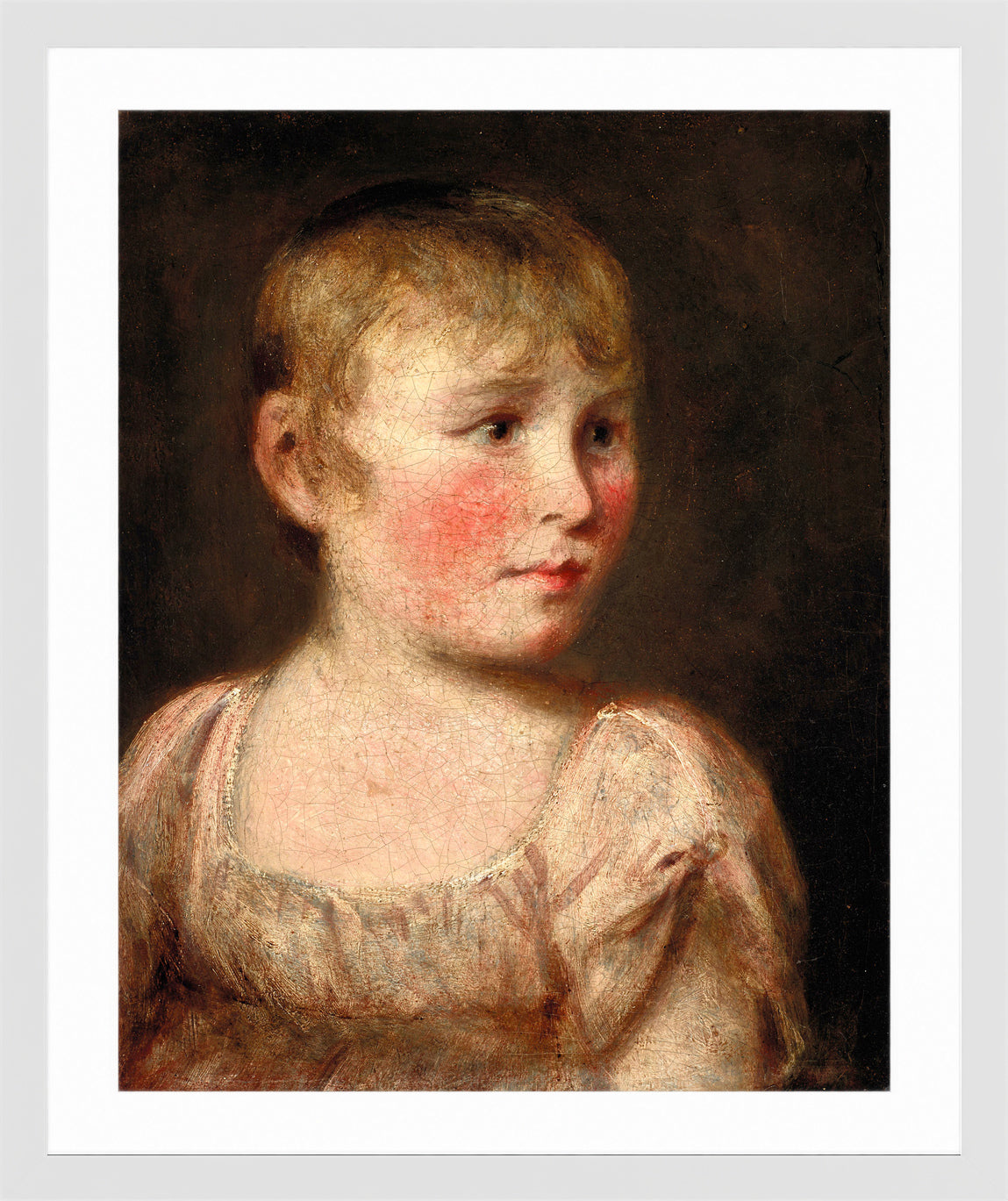 John Constable Print, Portrait of Eliza Lewis in a white frame