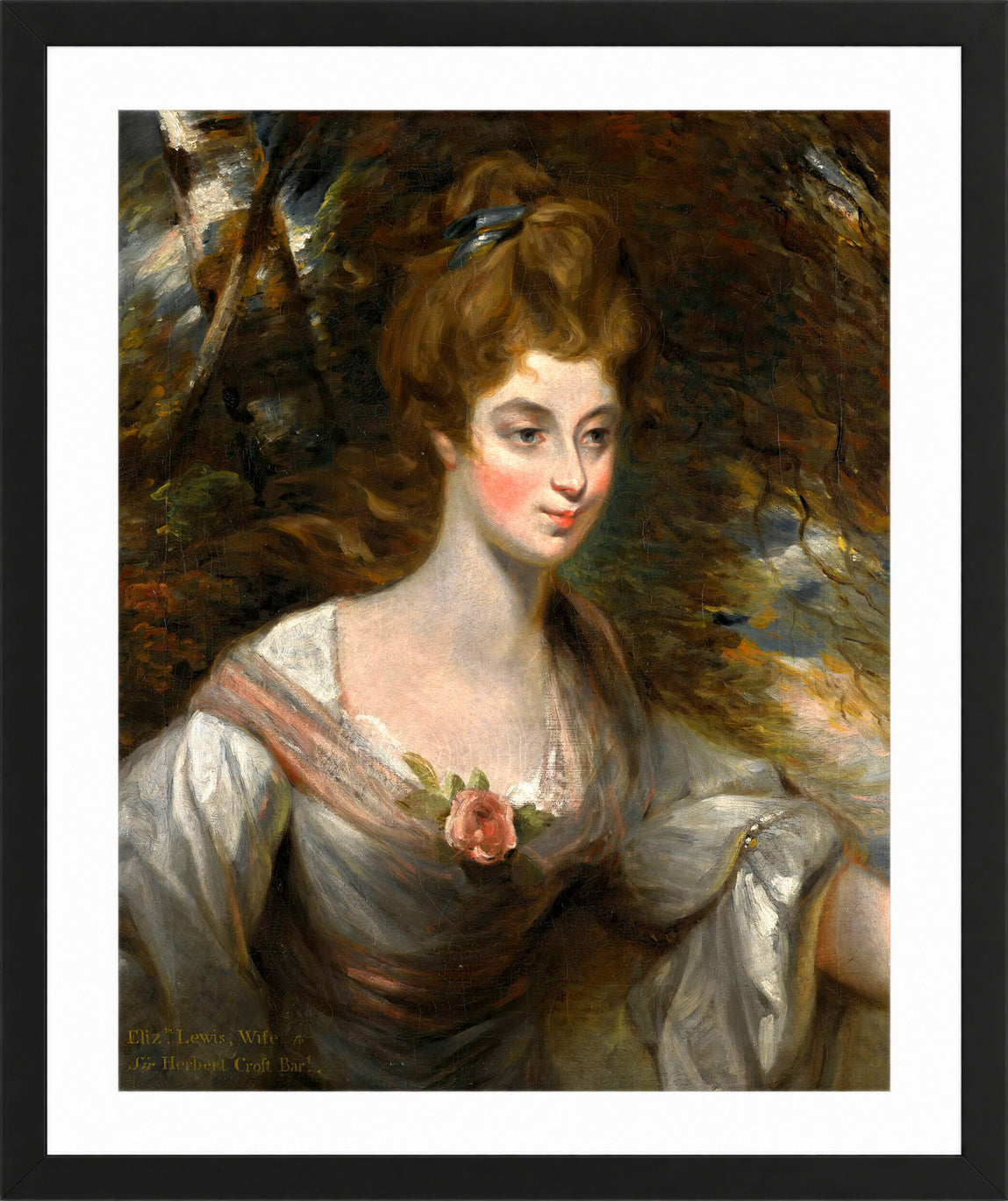 John Constable Print, Portrait Of Elizabeth, Lady Croft (1754-1815) in a black frame