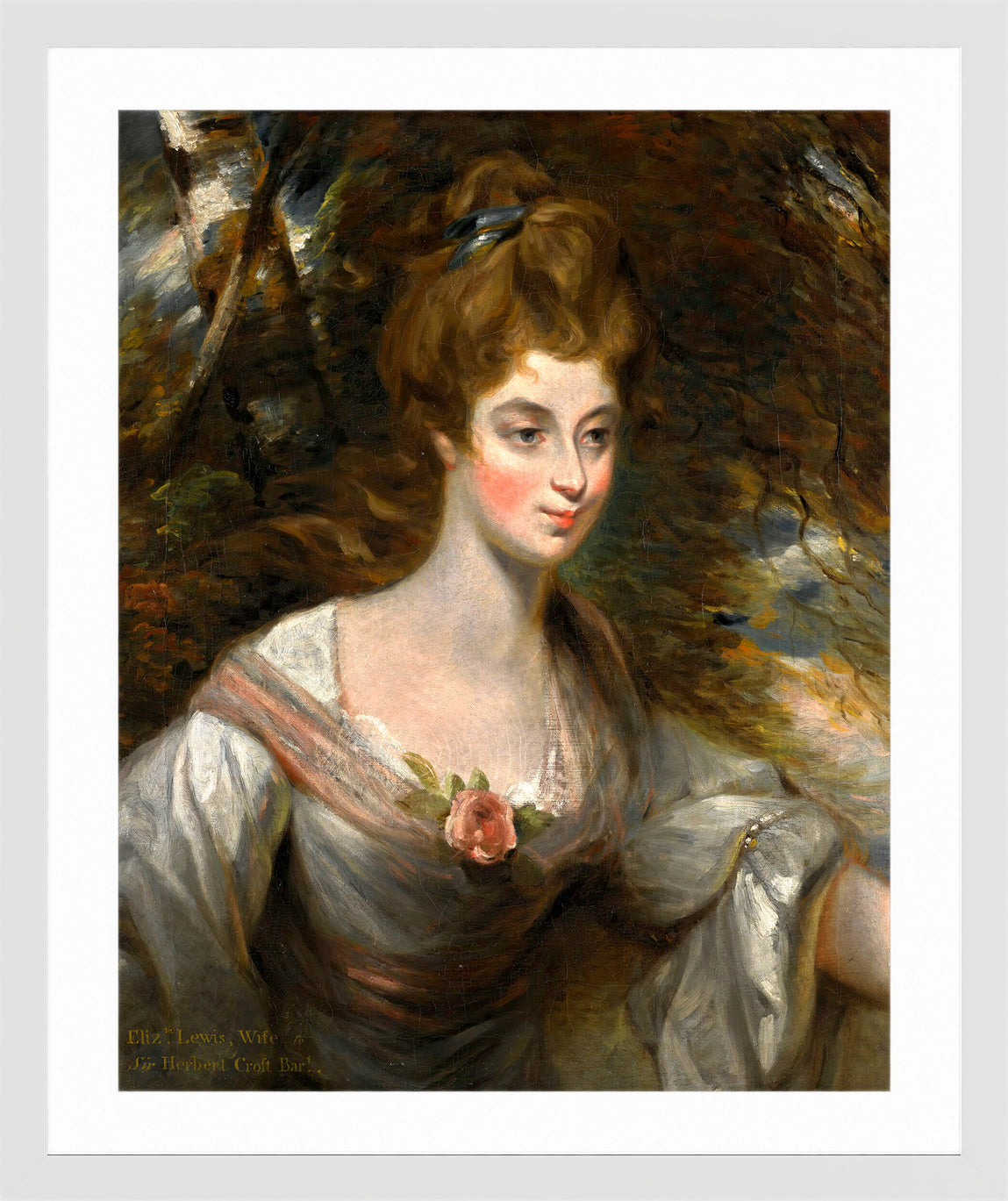 John Constable Print, Portrait Of Elizabeth, Lady Croft (1754-1815) in a white frame
