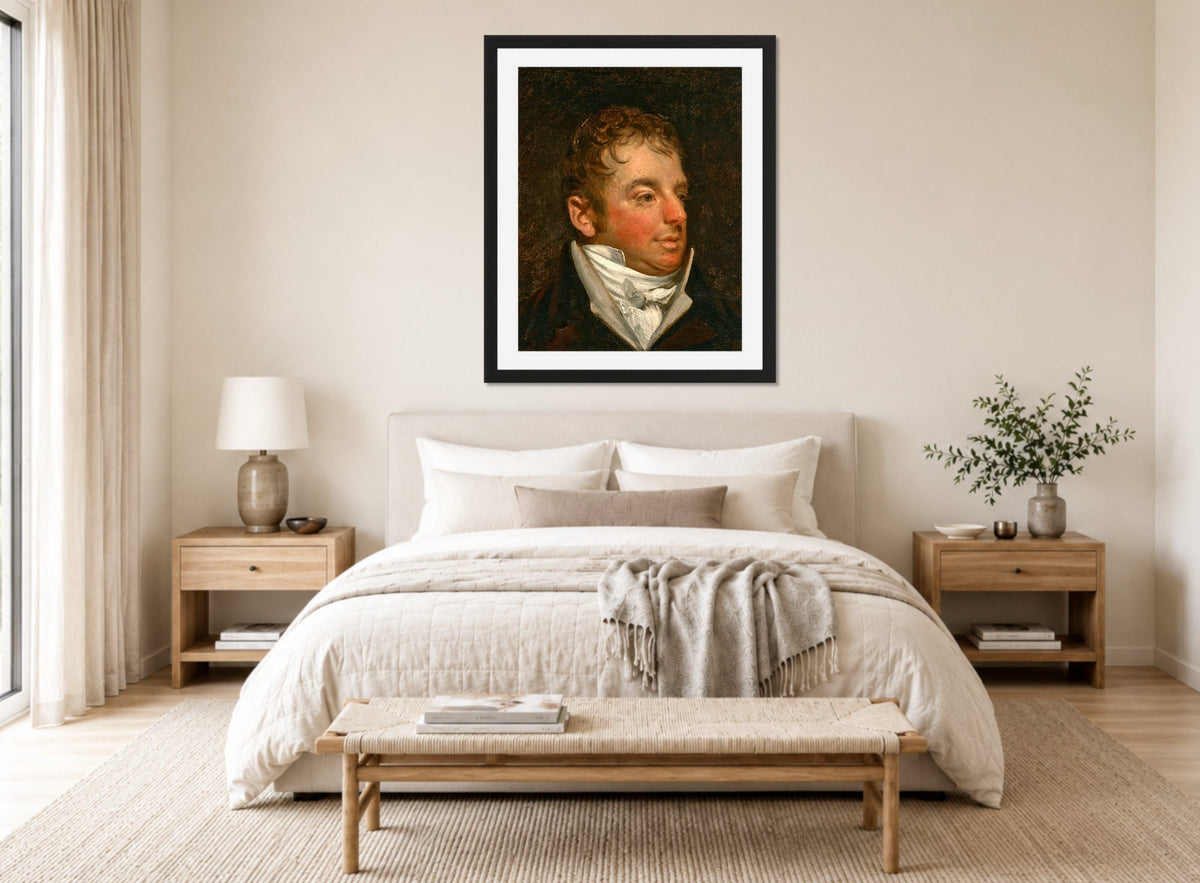 John Constable Print, Portrait of William Travis (c displayed above a bed