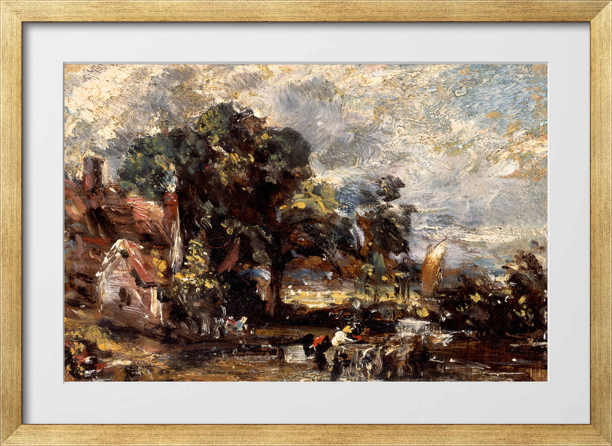 John Constable Print, Sketch for ‘The Haywain’ (ca in a gold frame