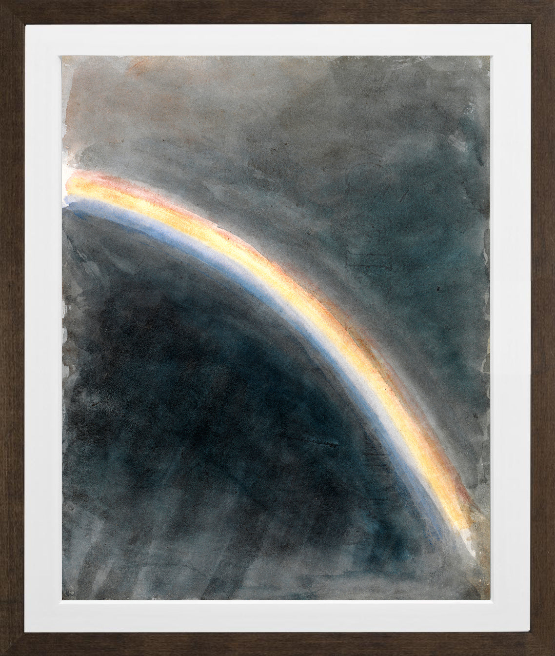 John Constable Print, Sky Study with Rainbow (1827) in a brown frame
