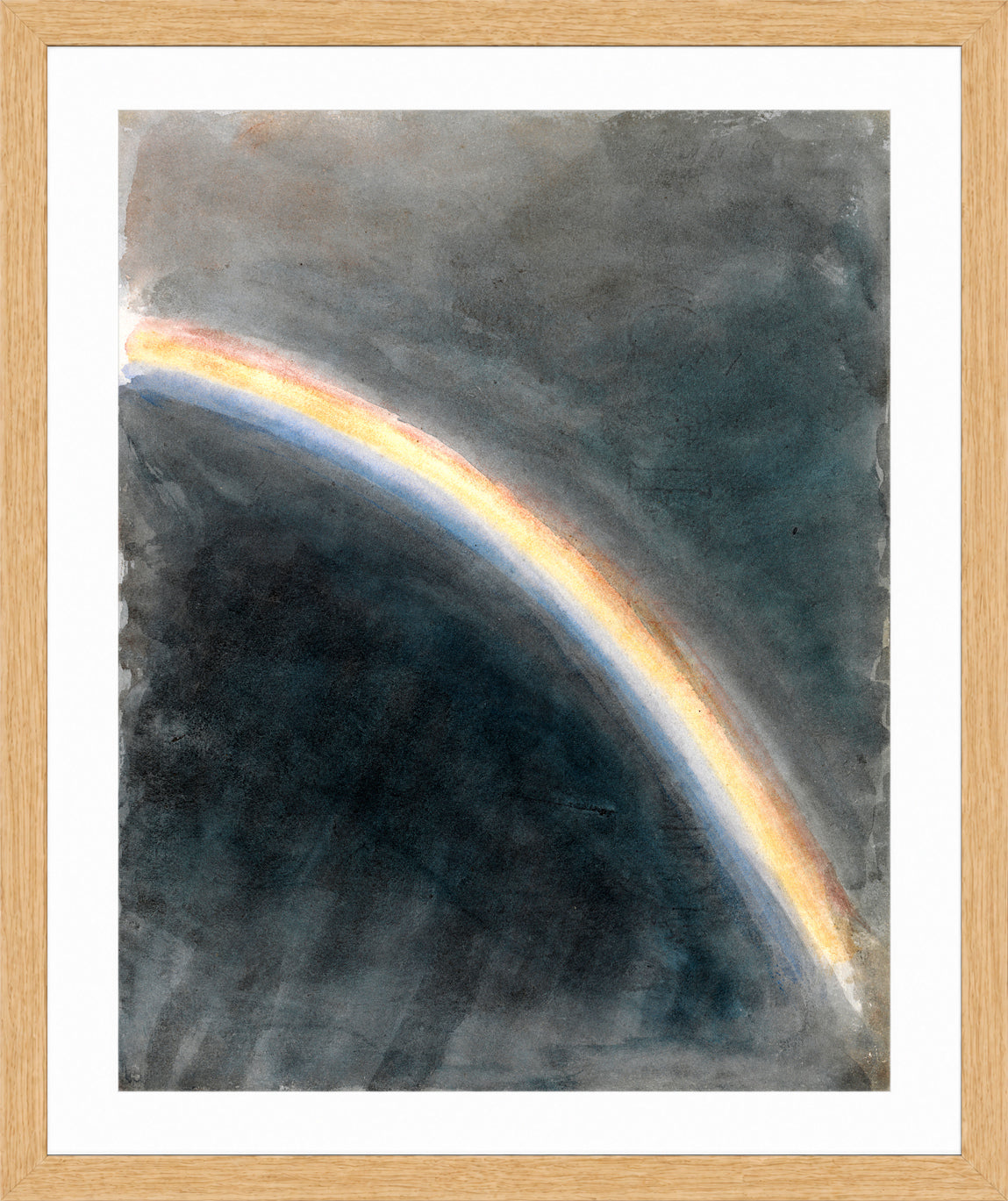 John Constable Print, Sky Study with Rainbow (1827) in an oak frame