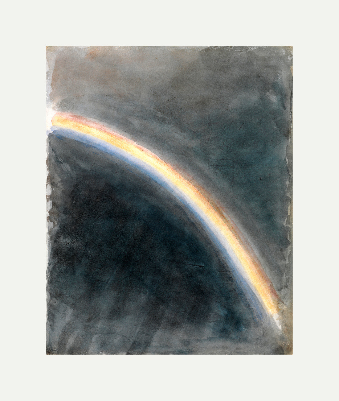 John Constable Print, Sky Study with Rainbow (1827) with an off-white border for rolled canvas
