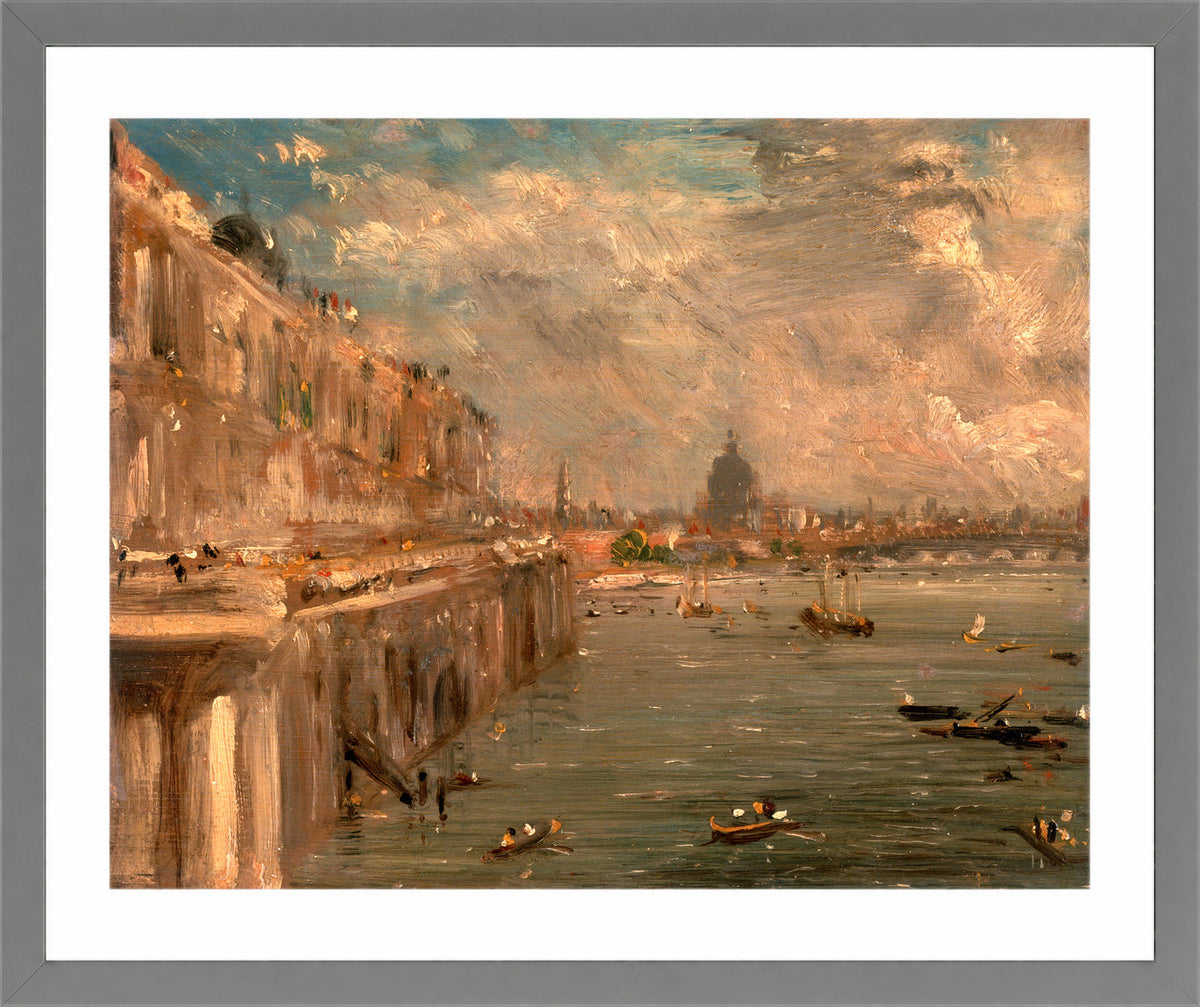 John Constable Print, Somerset House Terrace from Waterloo Bridge (ca in a light grey frame