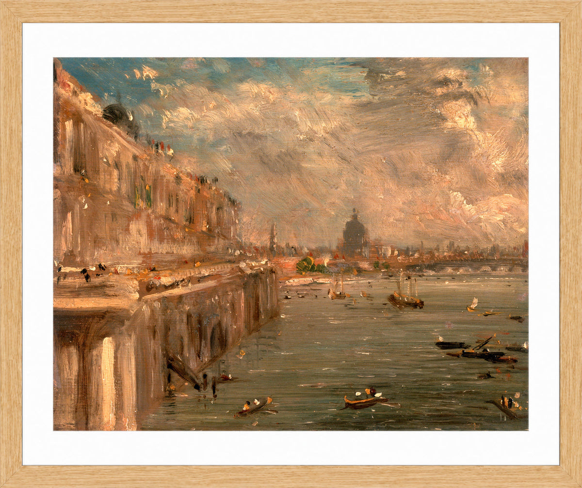 John Constable Print, Somerset House Terrace from Waterloo Bridge (ca in an oak frame